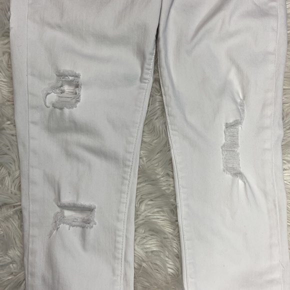 Calson Skinny Ankle White Denim Ripped Jeans - Picture 3 of 11